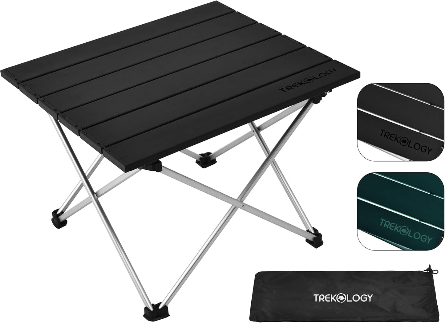 TREKOLOGY Portable Small Camping Table - Lightweight, Foldable Beach & Outdoor Table for Hiking, Camping, and Summer Outings - Easy to Carry & Space-Saving Design